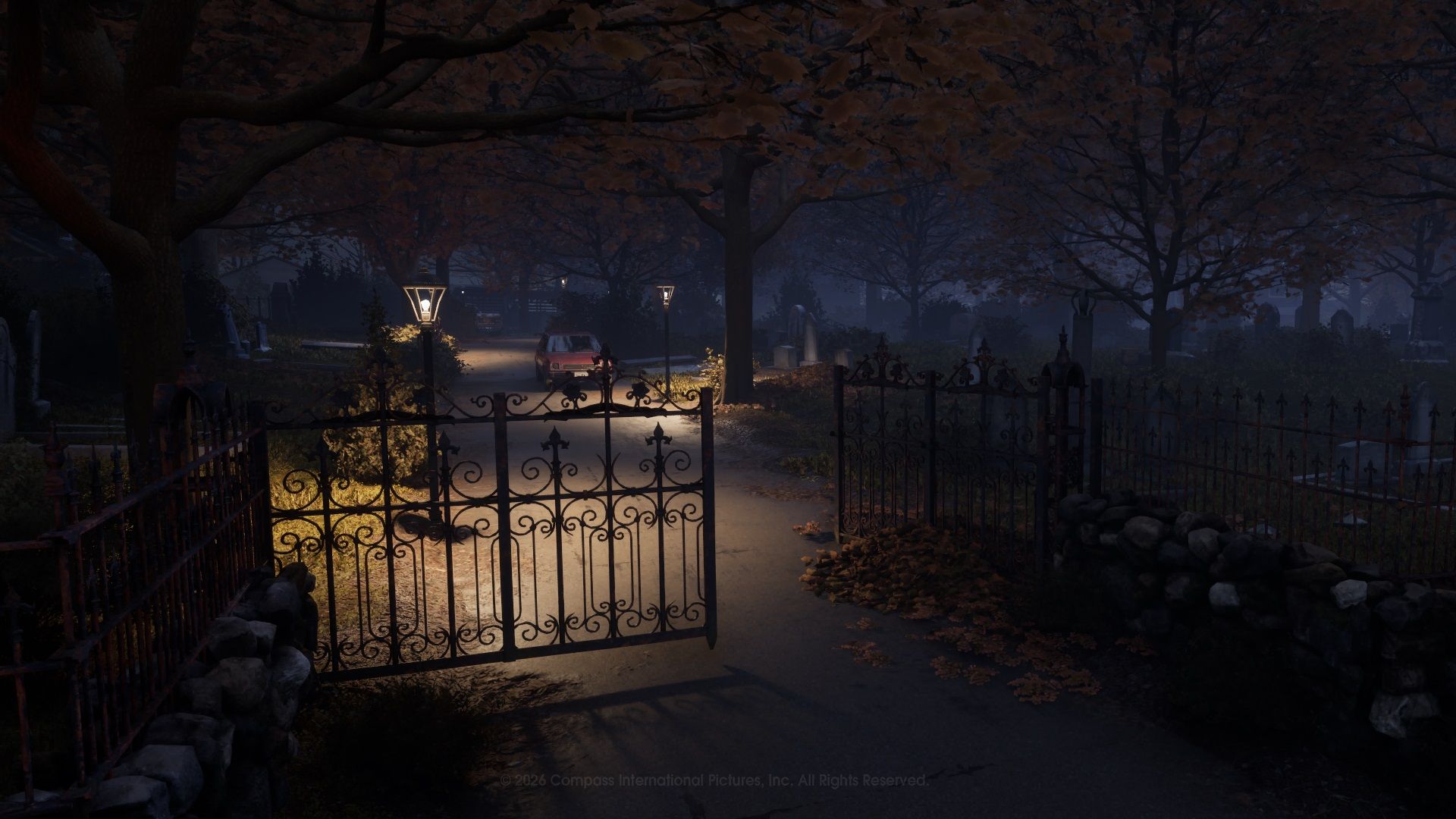 Haddonfield cemetery in official Halloween: The Game media