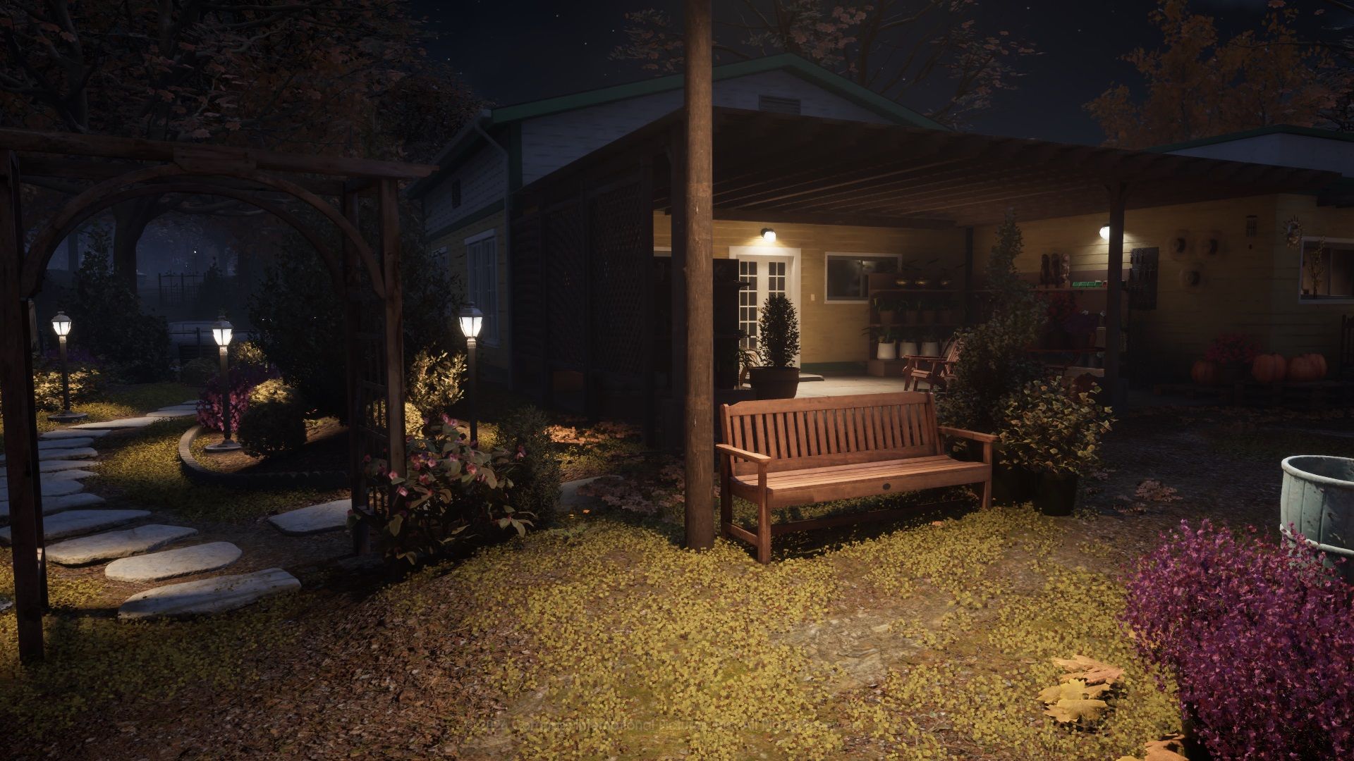 Hill Garden Center at night in Haddonfield Town Center